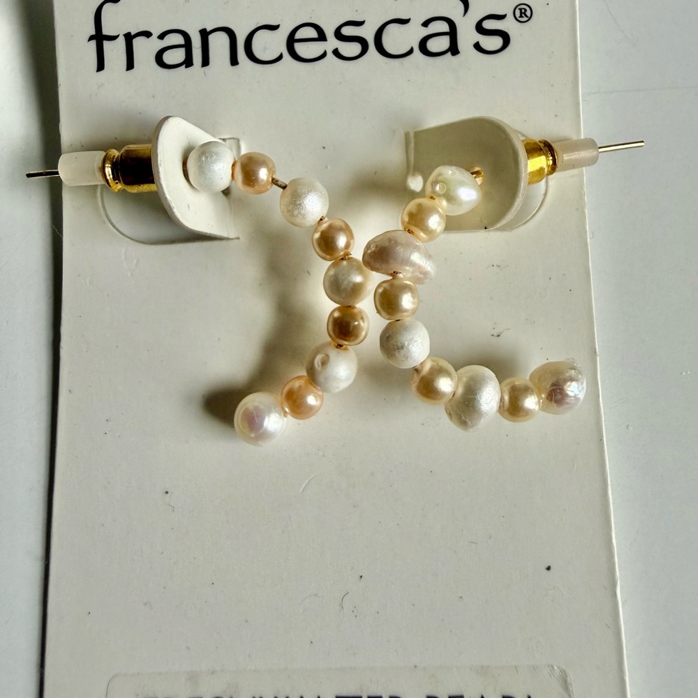 Francesca's Gold and Pink Earrings